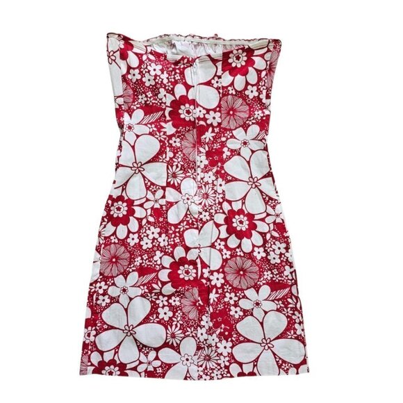 Floral Print Strapless Mini Dress, Size 3 - Picture 2 of 11